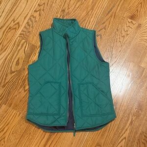 J Crew Green Quilted Vest- NWOT